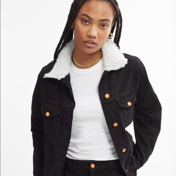 La Detresse x Bandier black denim fur jacket sunset after dark NWT - Picture 7 of 11